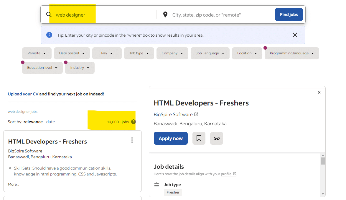 Web Designer Jobs