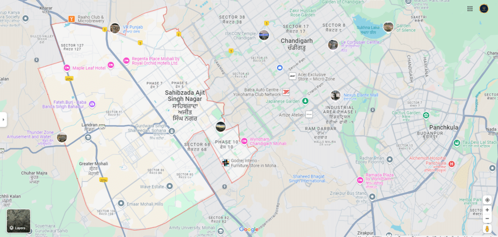 Best Web Designing Course in Mohali Map